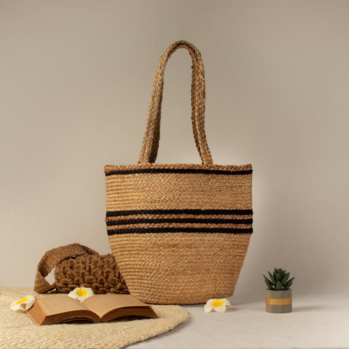 Midnight V Jute Tote - My Store -