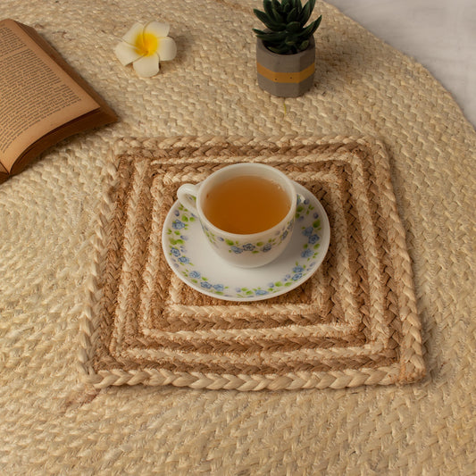 10" X 10" Jute Coaster 3pcs - My Store - 