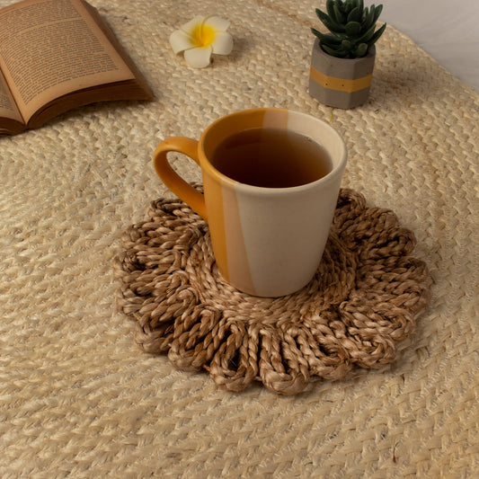 8"X8" Jute Blossom Weave Coaster 3pcs - My Store - 