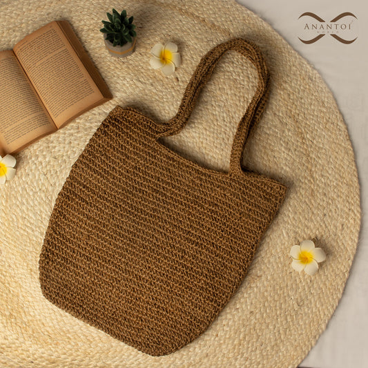Beige Blossom Crochet Bag - Anantoi - 