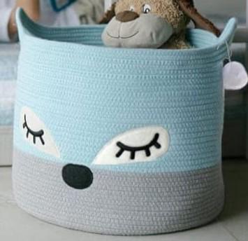 Blue cotton basket - Anantoi - 