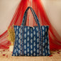 👜 Blue Cotton Tote Bag – Compact & Chic - Anantoi - 
