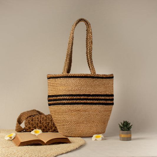 Midnight V Jute Tote - My Store - 
