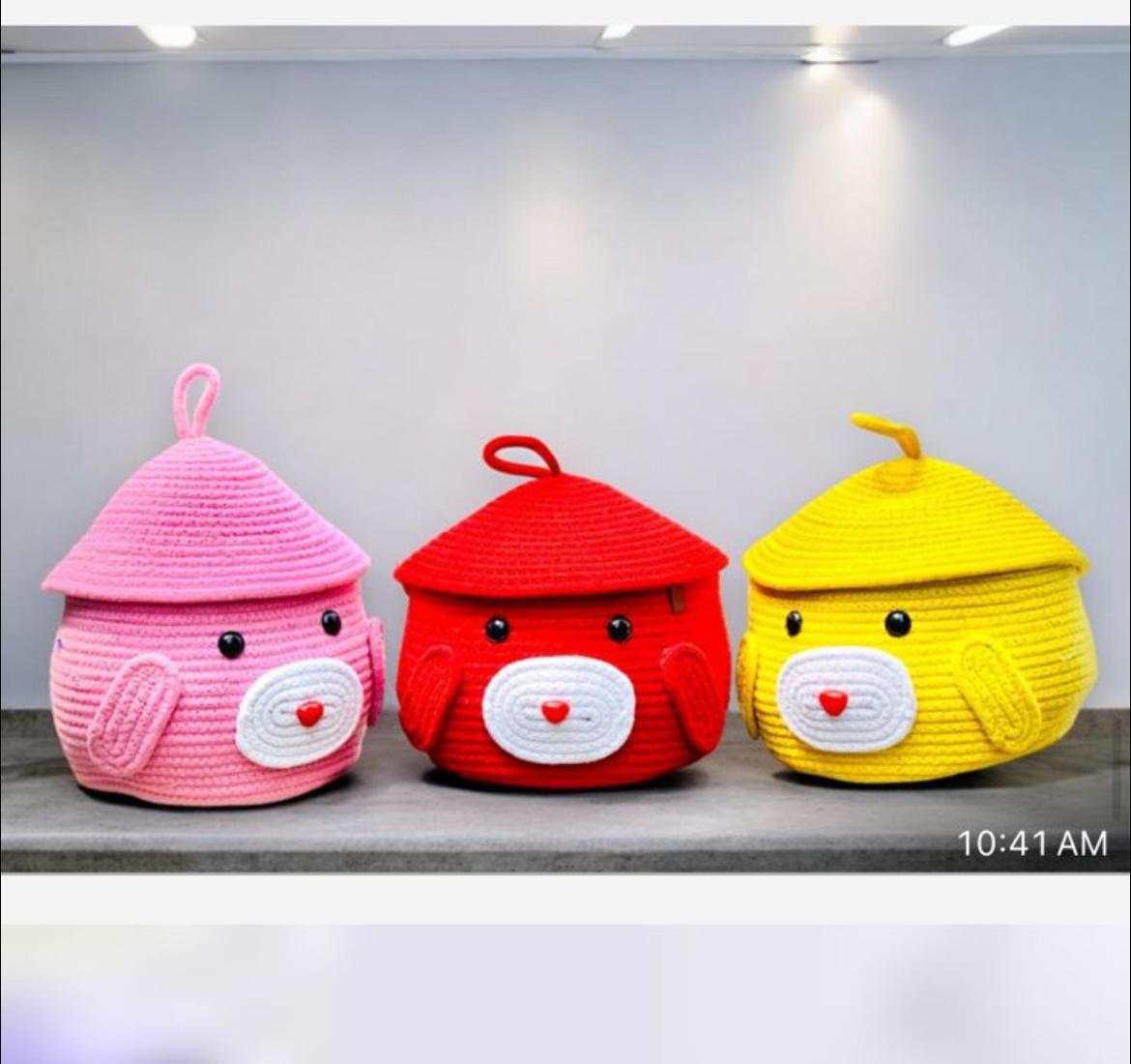 Small toy basket pink - Anantoi - 