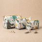 White Animal Print Quilted Cotton Utility Pouch - Anantoi -